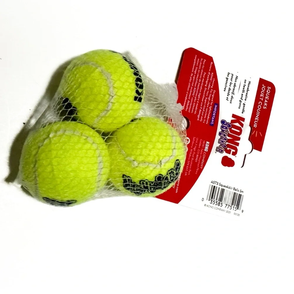 KONG SqueakAir Balls Small 🎾 3 Pack Neon Tennis Balls NWT
